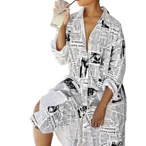 Newspaper Button Down Dress
